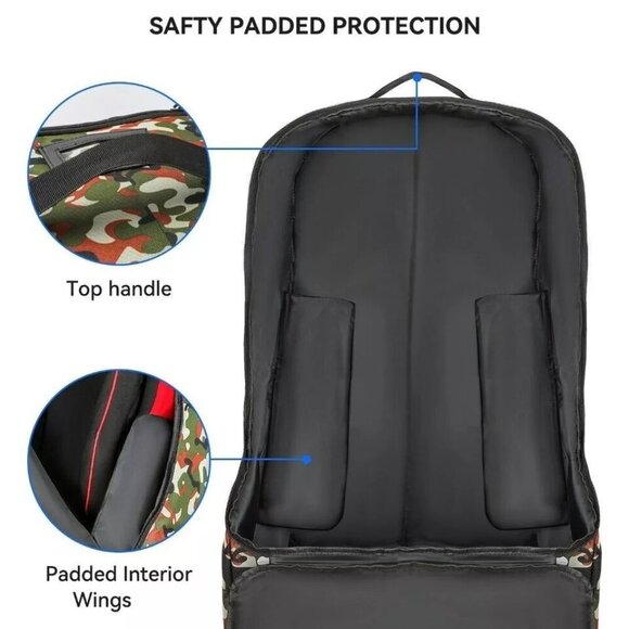 NEW- CS STORE Padded Car Seat Travel Bag Durable Travel Car Seat Backpack Camo - Picture 4 of 8